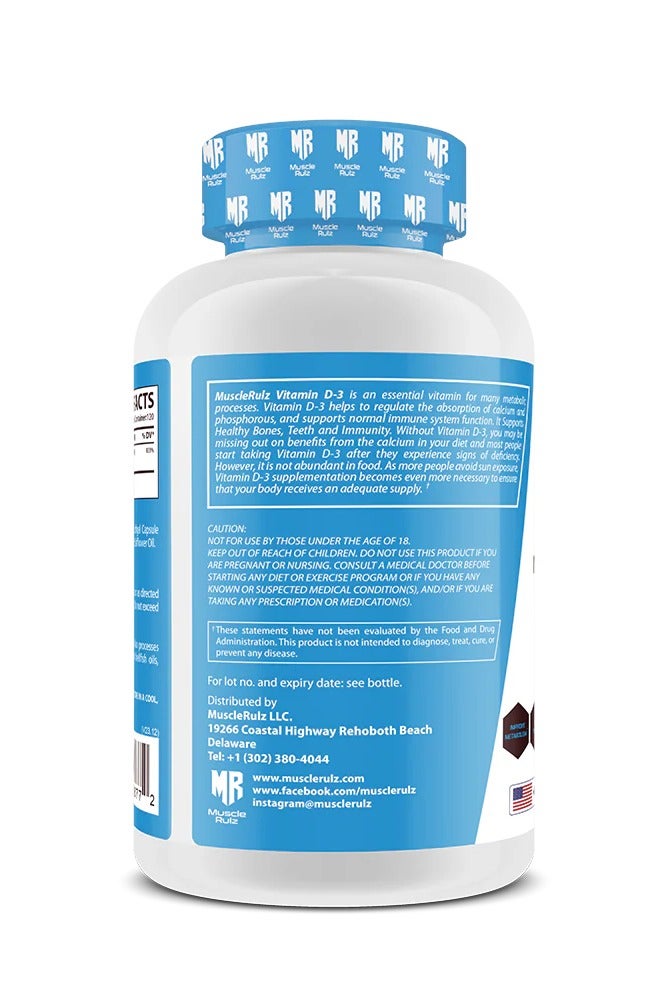 MUSCLE RULZ VITAMIN D3 5000IU 120 SOFTGEL - Image 3