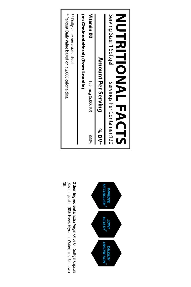 MUSCLE RULZ VITAMIN D3 5000IU 120 SOFTGEL - Image 4