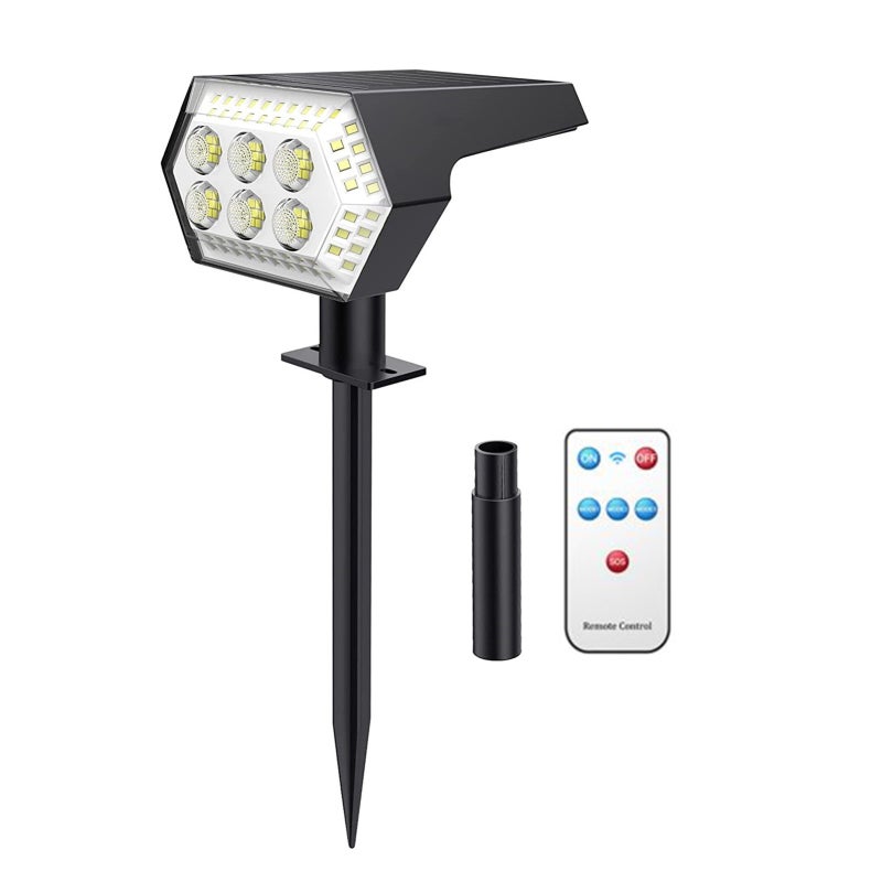 1Pc Solar Lamp USB Charge 108LEDs Light Sensor Remote Control IP65 Waterproof Garden Ground Lawn Lamp Wall Lamp - Image 1