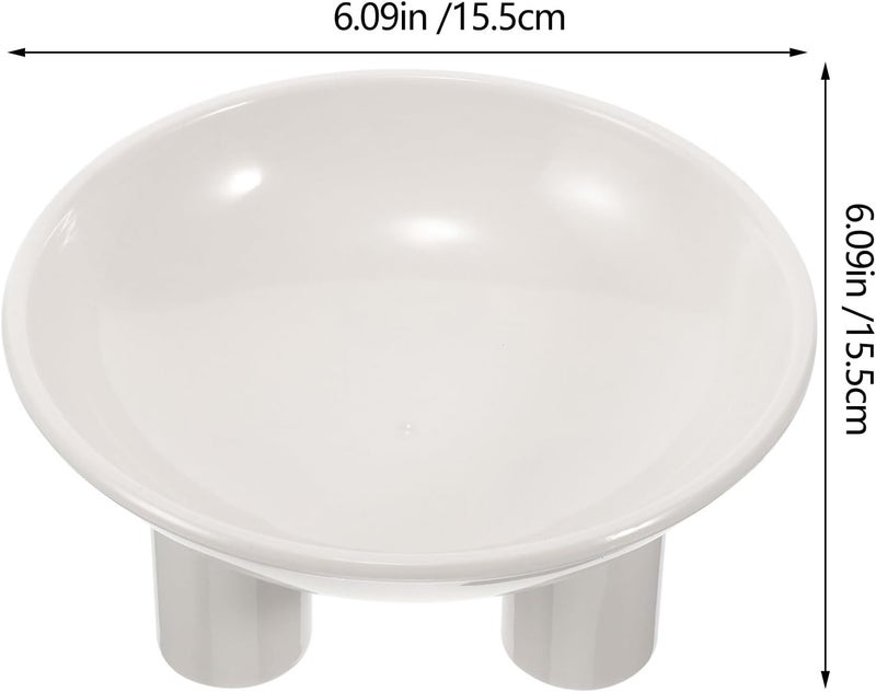 Elevated Cat Bowl Raised Pet Feeding Bowl White with Wide Opening 3-Legged Design Neck Protection Suitable for Cats and Small Dogs - Image 2