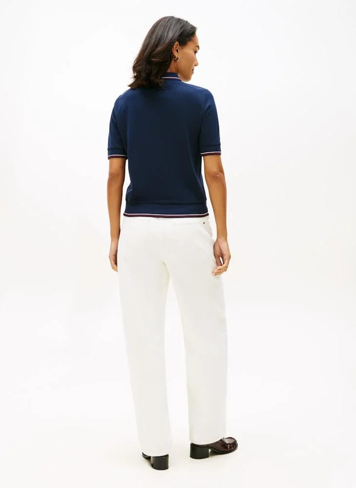 TOMMY HILFIGER Logo Zip Up Polo