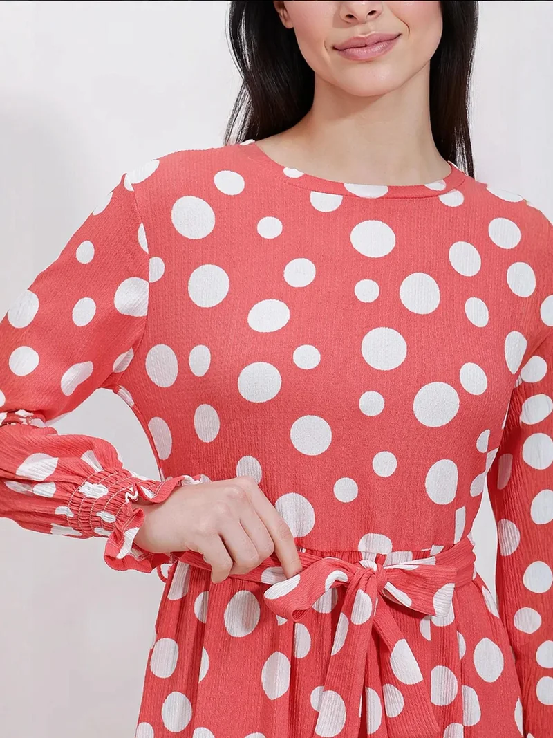 BIG DART Floral Print Maxi Knit Dress with Bow Detail