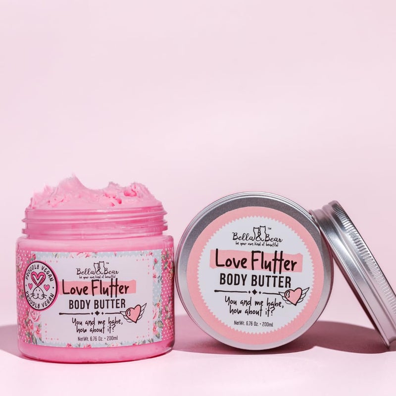 Bella and Bear Love Flutter Gift Set Body Scrub Body Butter Valentines Gift for Her - Image 5