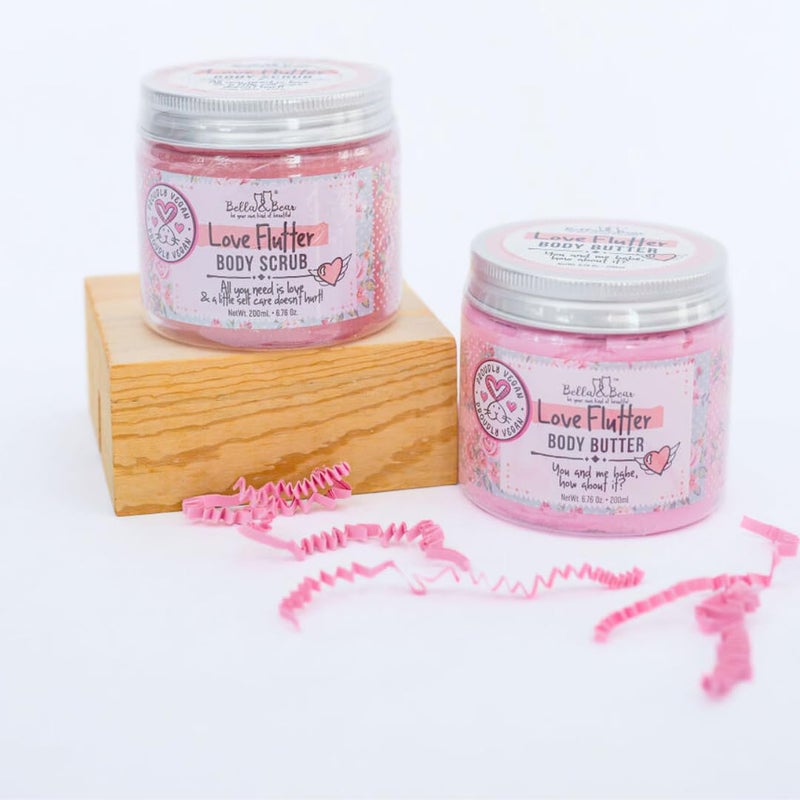 Bella and Bear Love Flutter Gift Set Body Scrub Body Butter Valentines Gift for Her - Image 3