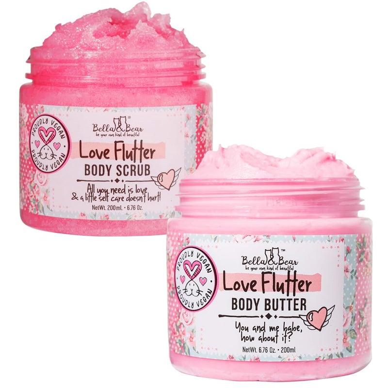Bella and Bear Love Flutter Gift Set Body Scrub Body Butter Valentines Gift for Her - Image 4