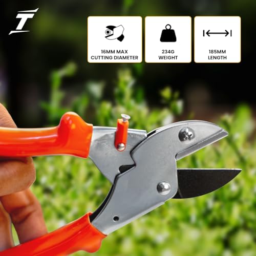 TOMAHAWK® Anvil Pruner – For Dry & Woody Stems | 185mm Blade, 16mm Max Cutting Diameter | TAP200 | High-Carbon Steel Blade, Metal Handle with PVC Grip, Rust Resistant - Image 2