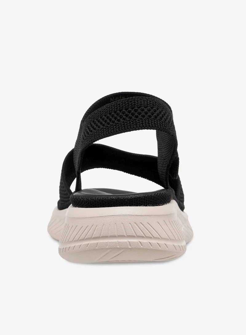 Le Confort Women Textured Open Toe Sandals with Hook and Loop Closure
