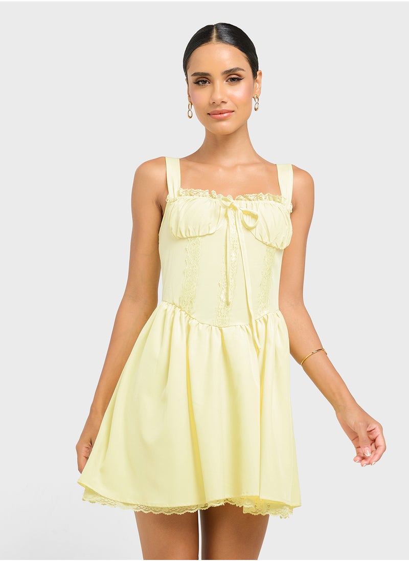 Ginger - Corset Drop Waist Mini Dress - Image 1