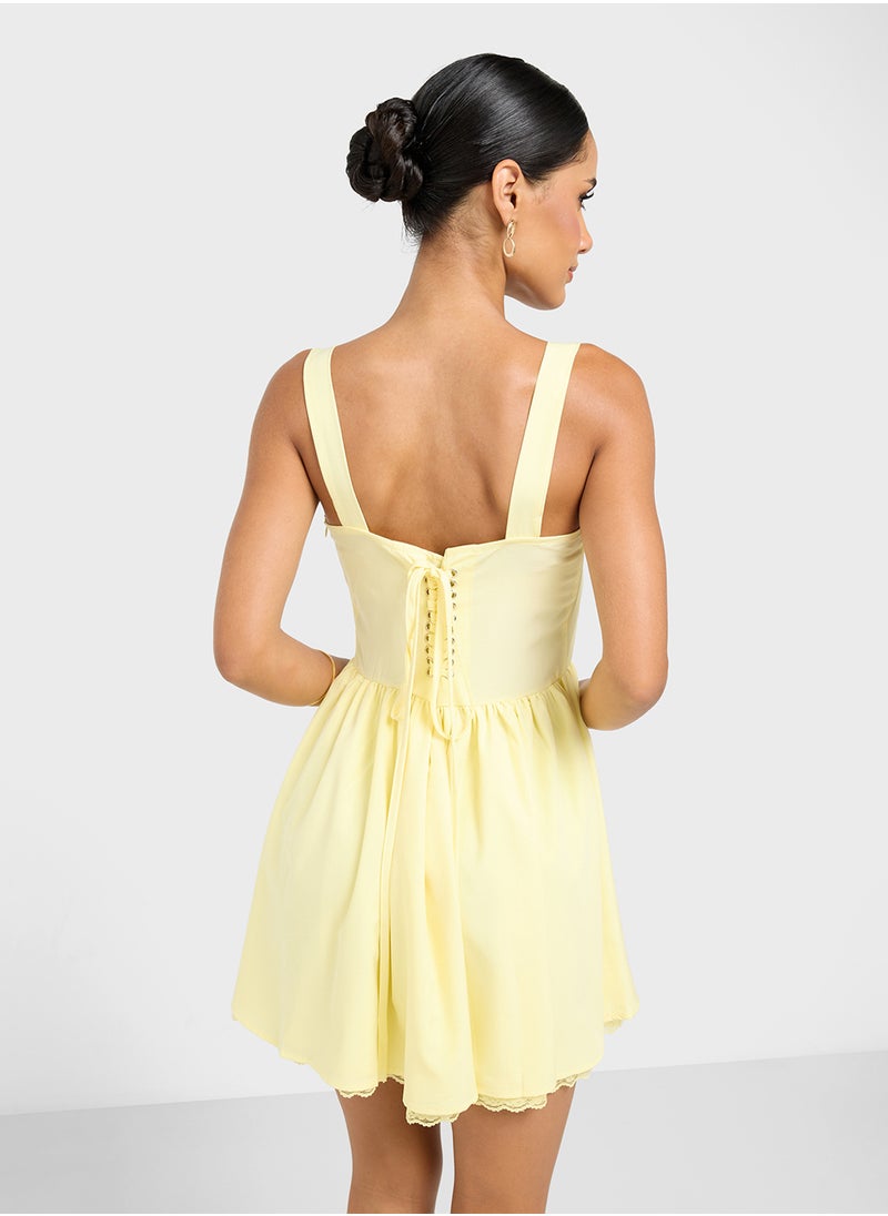 Ginger - Corset Drop Waist Mini Dress - Image 1