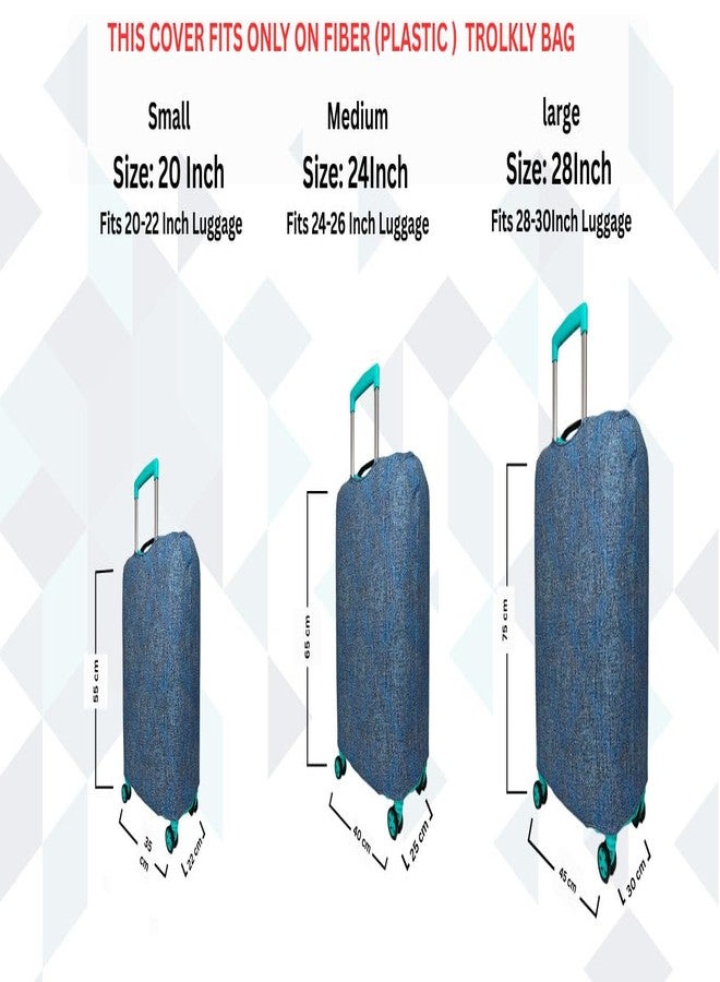 NT CREATION Printed Luggage Cover for Traveling Bag & Suitcase - Stretchable & Scratchproof Trolley Protector with Velcro Lock & Lightweight Washable Material(Suitcase Bag Not Included, Only Cover in Product) - Image 3