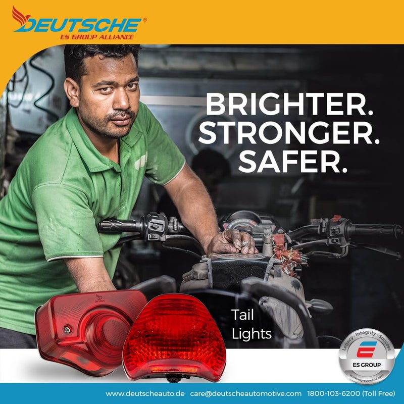 Deutsche tail light fit for Bajaj Avenger 150, 180, 200 |Halogen Brake Light for Bike (Red) |OEM performance| Corrosion resistance and supreme finish - Image 3