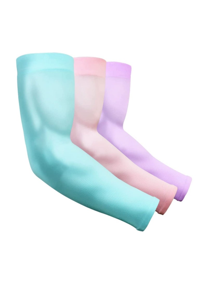 SYOSI 3 Pairs Arm Sleeve UV Protection Cooling Breathable Arm Sleeve Sun Protective Moisture Wicking Gloves to Cover Arms for Cycling Driving Outdoor Sports for Men Women - Image 1