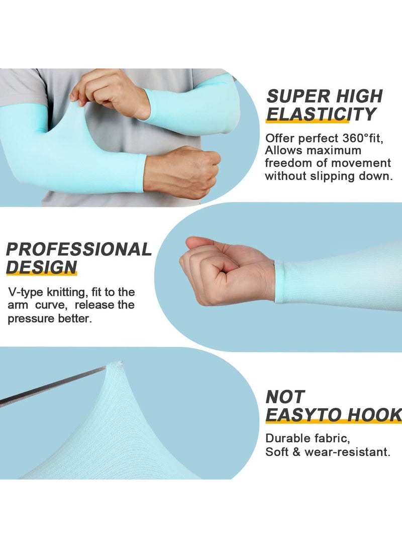 SYOSI 3 Pairs Arm Sleeve UV Protection Cooling Breathable Arm Sleeve Sun Protective Moisture Wicking Gloves to Cover Arms for Cycling Driving Outdoor Sports for Men Women - Image 5