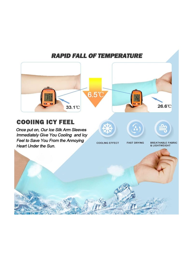 SYOSI 3 Pairs Arm Sleeve UV Protection Cooling Breathable Arm Sleeve Sun Protective Moisture Wicking Gloves to Cover Arms for Cycling Driving Outdoor Sports for Men Women - Image 3