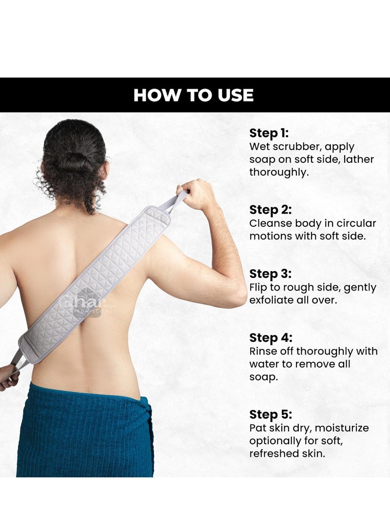 GHAR SOAP Premium Ghar Soaps Back Scrubber For Dead Skin Body | Bath Loofah deep exfoliating Gloves skin Back Scrubber | Gentle Exfoliating Body Scrubber Loofah , Long Lasting, and More Hygienic Than Traditional  | All Dead Skin Cells, Blackheads removal , Impurities, Sustainable - Image 4