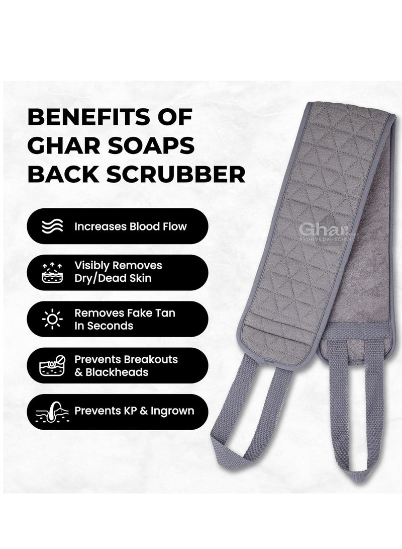 GHAR SOAP Premium Ghar Soaps Back Scrubber For Dead Skin Body | Bath Loofah deep exfoliating Gloves skin Back Scrubber | Gentle Exfoliating Body Scrubber Loofah , Long Lasting, and More Hygienic Than Traditional  | All Dead Skin Cells, Blackheads removal , Impurities, Sustainable - Image 2