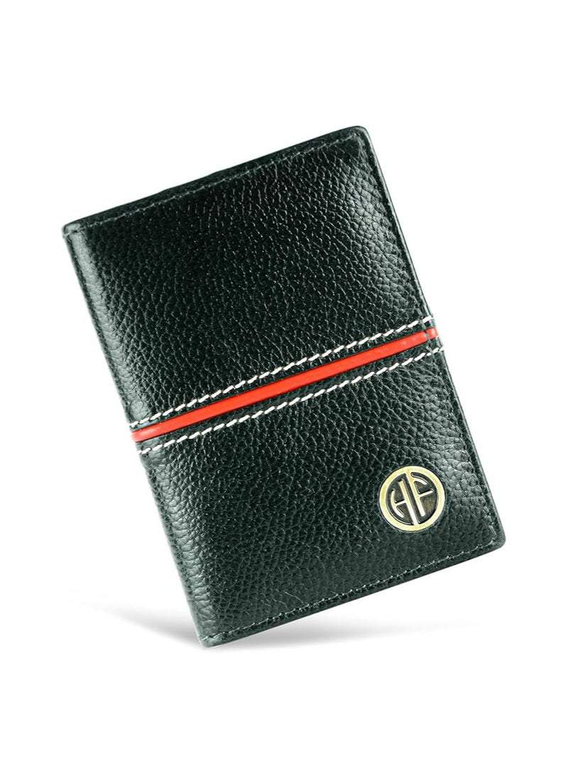 HAMMONDS FLYCATCHER - HAMMONDS FLYCATCHER Card Holder Wallet for Men and Women - Genuine Leather - RFID Protected - 6 Slots for ATM Credit/Debit Card - Green - Slim Bi-Fold Card Wallet - ATM Card Holder for Men/Women - Image 1