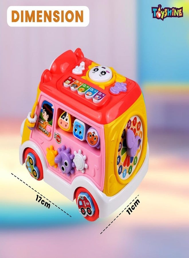 Space Enterprises Operated Musical Bus Toy Three in One Activity with Shape Sorter Lights and Music Kids for Toy - Image 3