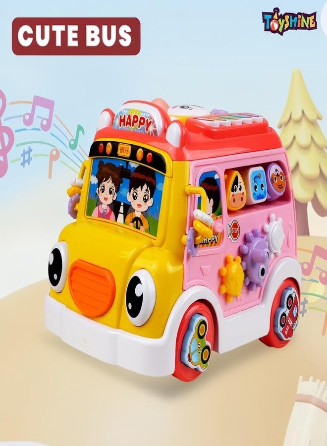 Space Enterprises Operated Musical Bus Toy Three in One Activity with Shape Sorter Lights and Music Kids for Toy - Image 4