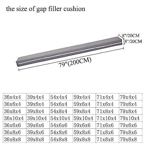 SAMTY Bed Gap Filler for headboard Space Gap Filler Bolster Pillow Stopper for Sofa Crack Filler Between Headboard and Mattress 79x8x8 Inch - Image 2