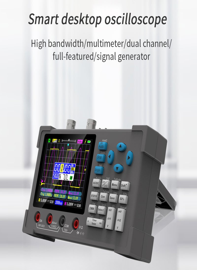 3in1 Oscilloscope Multimeter Signal Generator Machine 3.2inch IPS Display Oscope Meter Handheld Oscilloscope 120Mhz Bandwidth 250MSa/s Sampling Rate Dual Channel Oscillometer with Waveform Save and - Image 4