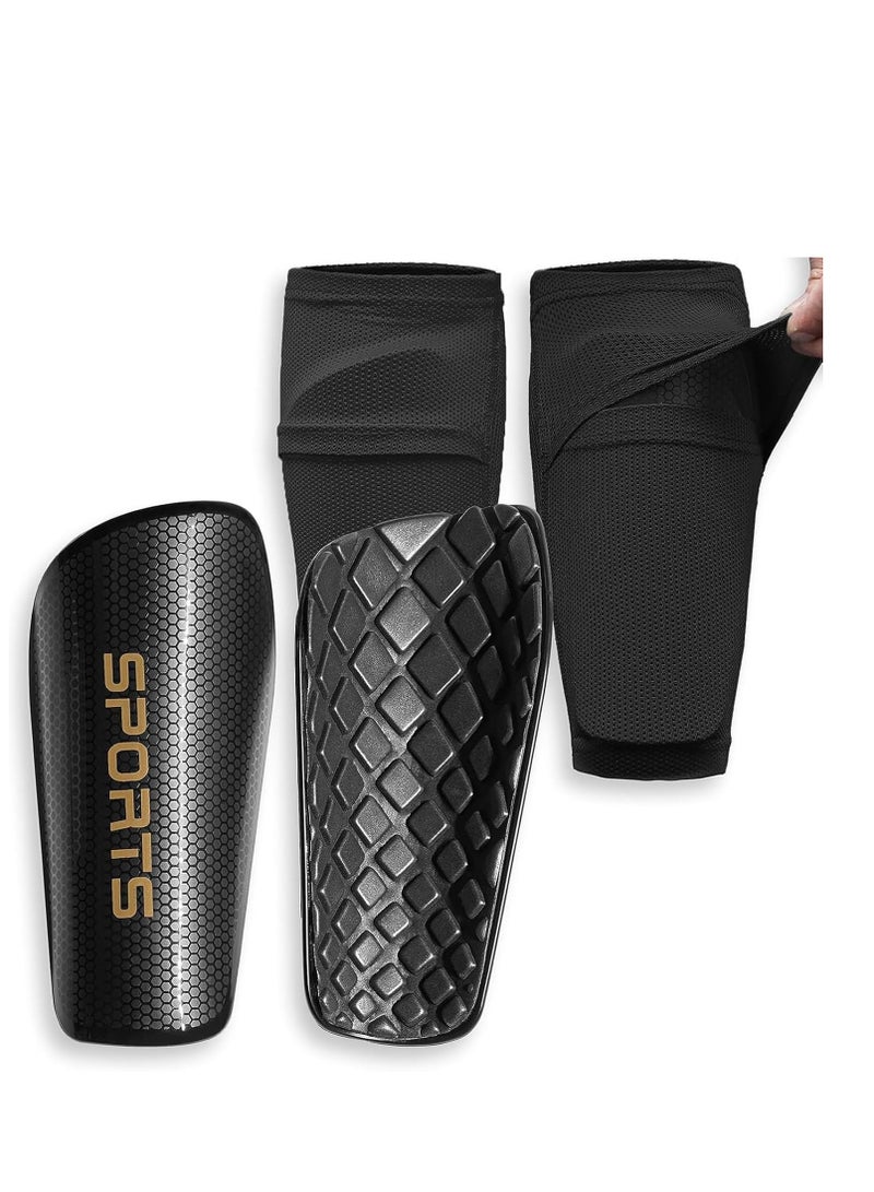 TRASSLE Soccer Shin Guards for Kids Adults,Shin Pads and Shin Guard Sleeves for 3-15 Years Old Boys and Girls for Football Games, EVA Cushion Protection Reduce Shocks and Injuries,Lightweight,Breathable  - Image 1