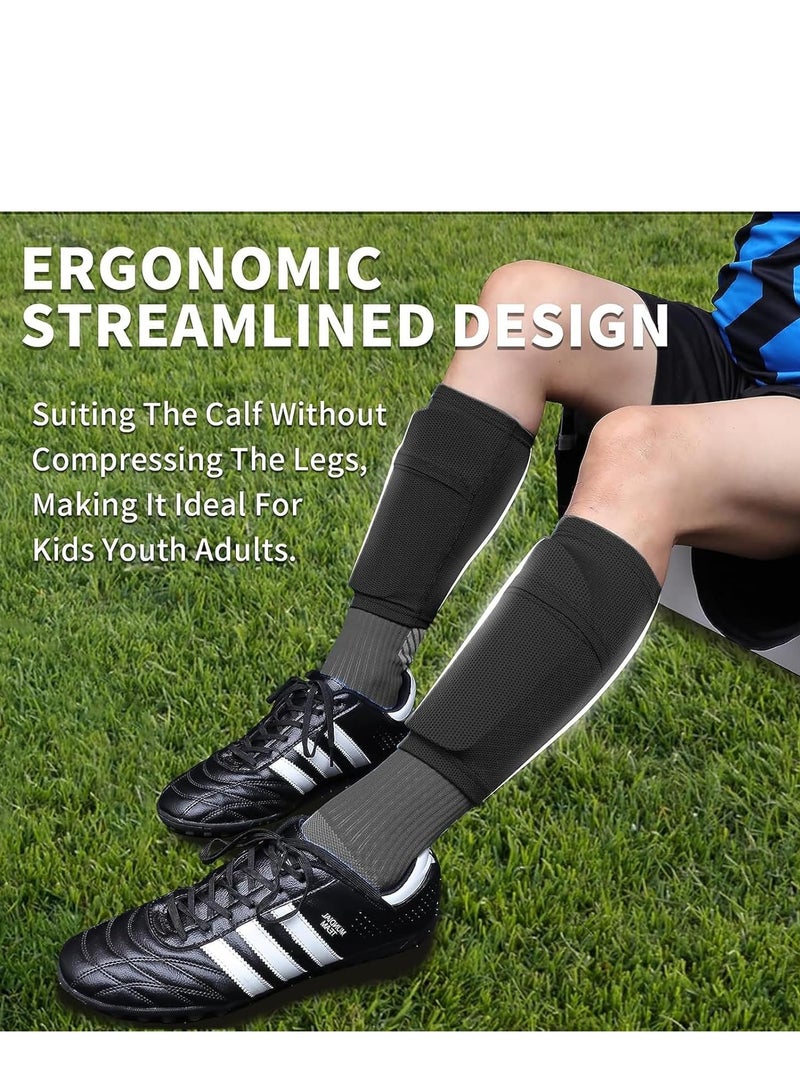 TRASSLE Soccer Shin Guards for Kids Adults,Shin Pads and Shin Guard Sleeves for 3-15 Years Old Boys and Girls for Football Games, EVA Cushion Protection Reduce Shocks and Injuries,Lightweight,Breathable  - Image 3