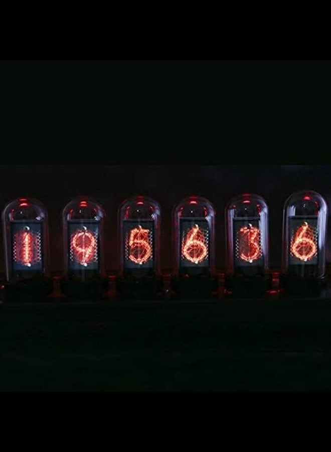 Nixie Tube IPS Vintage Digital Alarm Clock,6 Bit RGB Glow LCD Time Photo Display, 12 and 24 Hours Display,5V USB Creative Retro Desk Decoration Gift (Black)  - Image 4