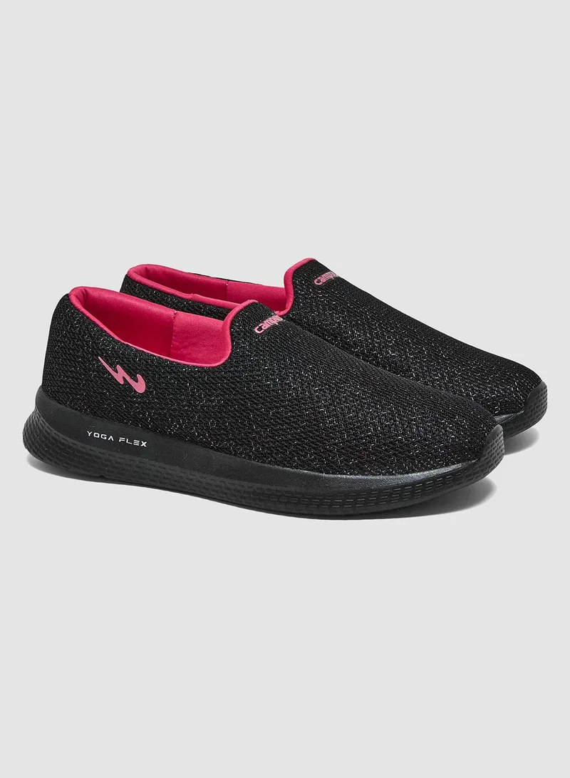 CAMPUS Blk/Rani Women's Black Low-Top Slip-on Shoes - Lightweight Shoes, Minimalist Designed for Elegance for Women | Best Price UAE