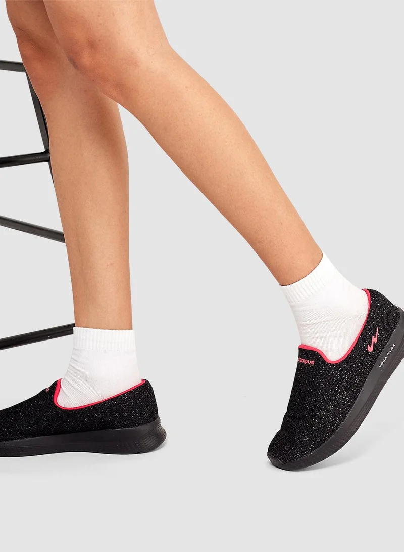 CAMPUS Blk/Rani Women's Black Low-Top Slip-on Shoes - Lightweight Shoes, Minimalist Designed for Elegance for Women | Best Price UAE