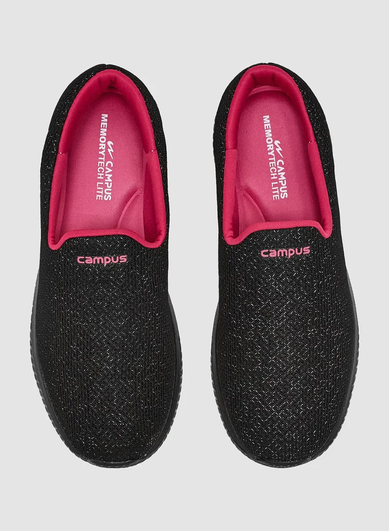 CAMPUS Blk/Rani Women's Black Low-Top Slip-on Shoes - Lightweight Shoes, Minimalist Designed for Elegance for Women | Best Price UAE