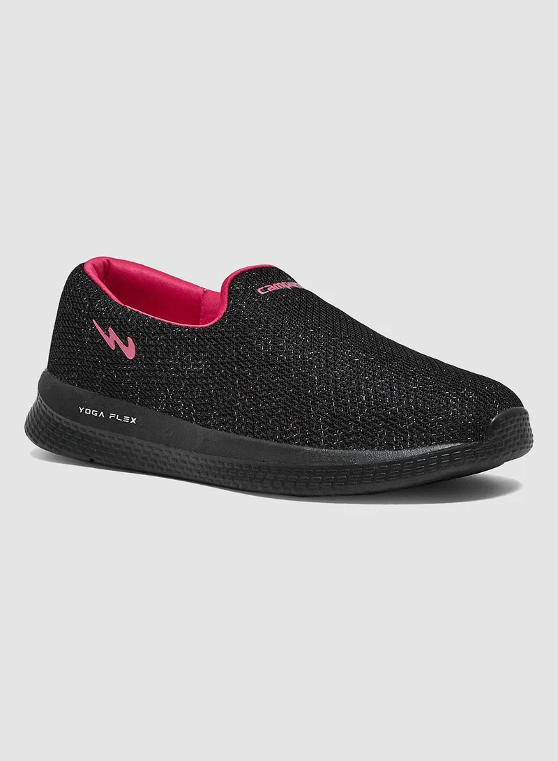 CAMPUS Women's Black Low-Top Slip-on Shoes - Lightweight Shoes, Minimalist Designed for Elegance