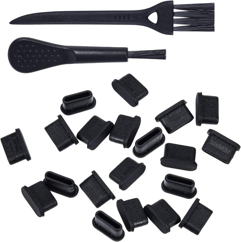 iKammo 20 قطعة غطاء سدادات غبار USB نوع C لجهاز iPhone 16 15 بلس برو ماكس سامسونج جالاكسي S25 S24 S23 ألترا نوت بيكسل USB C أغطية حماية منفذ الشحن مع 2 فرشاة تنظيف - Image 1