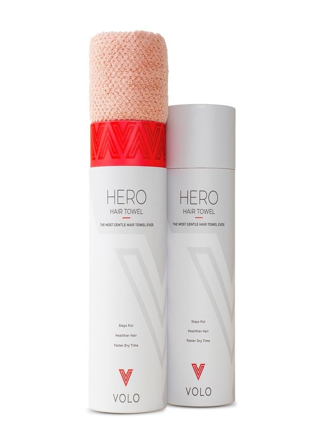 VOLO Hero Cloud Pink Hair Towel - Ultra Soft, Quick Drying, Anti Frizz & Breakage, 30% More Fabric, Snug Strap - Image 1
