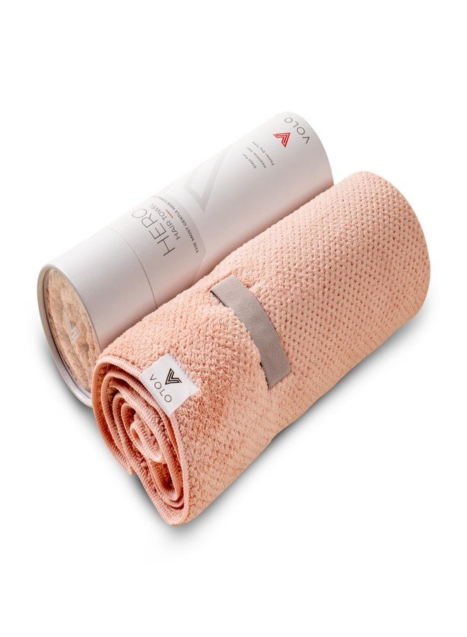 VOLO Hero Cloud Pink Hair Towel - Ultra Soft, Quick Drying, Anti Frizz & Breakage, 30% More Fabric, Snug Strap - Image 2
