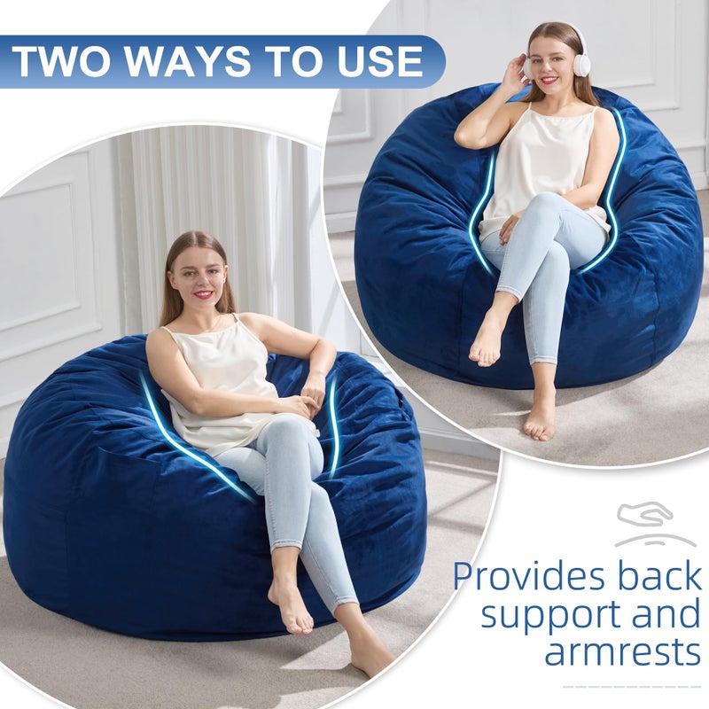 Hobestluk 3FT Bean Bag Chair Giant Bean Bag Chairs for Adults Large Bean Chairs with Removable Cover, Beanbag Chair with Filler, Adult Bean Bag Chairs for Living Room, Bedroom - Image 3
