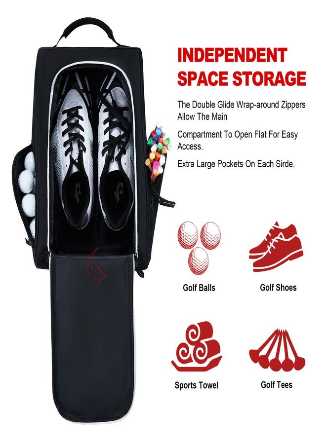 EALER GSB100 Golf Shoe Bag, Zippered Shoes Carrier Bags with Ventilation & Double Outside Pocket for Golf Balls, Socks, Tees, Valuables and Other Accessories - Image 3