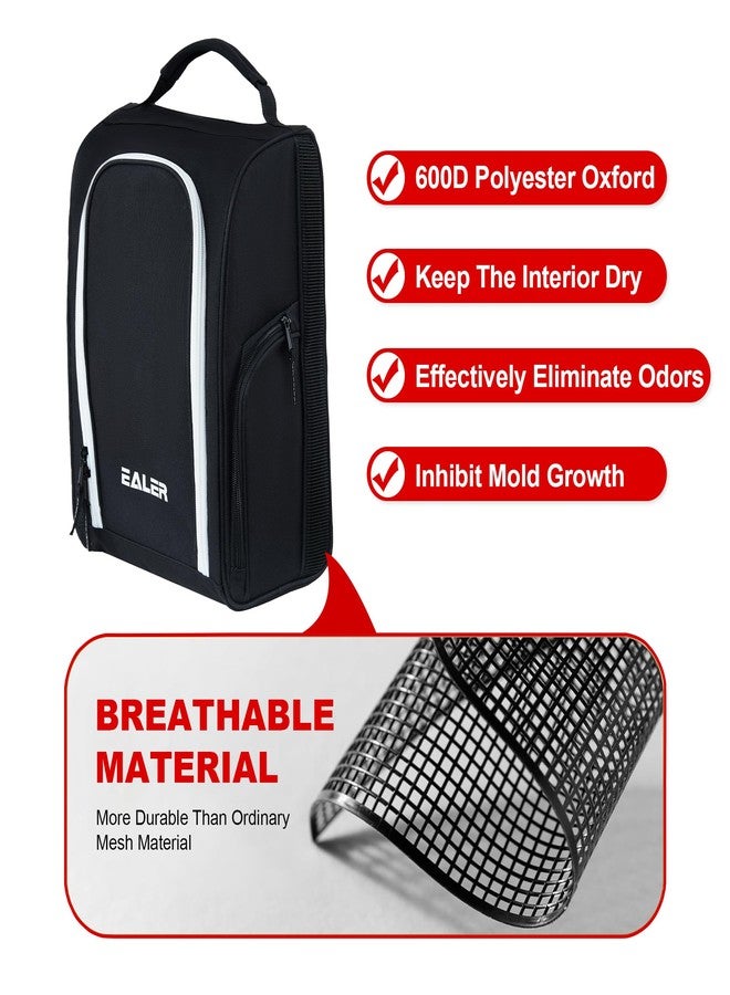 EALER GSB100 Golf Shoe Bag, Zippered Shoes Carrier Bags with Ventilation & Double Outside Pocket for Golf Balls, Socks, Tees, Valuables and Other Accessories - Image 4