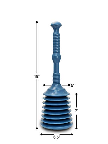 Master Plunger MP200 Sink & Drain Plunger for Kitchen Sinks, Bathroom Sinks, Showers, Bathtubs, and Waste Pipes. Strong Heavy Duty Design with Large Bellows Commercial & Residential Use, Teal - Image 2
