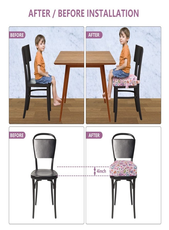 yeroly Toddler Booster Seat for Dining Table,4 Inches Washable Double Safer Straps Non-Slip Bottom Booster Seat for Kids, Portable Travel High Density Sponge Detachable Increasing Cushion for Child... - Image 4