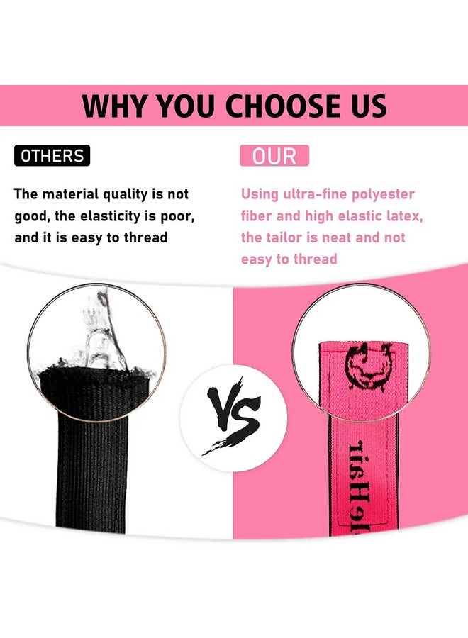 جويبل 3 قطع من أشرطة Goiple المرنة لحواف الشعر المستعار - شريط شعر مستعار قابل للتعديل لحواف الشعر المستعار مع ملحقات تثبيت الشعر المستعار مع مجموعة وردية - مجموعة من 9 قطع من شمع الشعر - Image 4