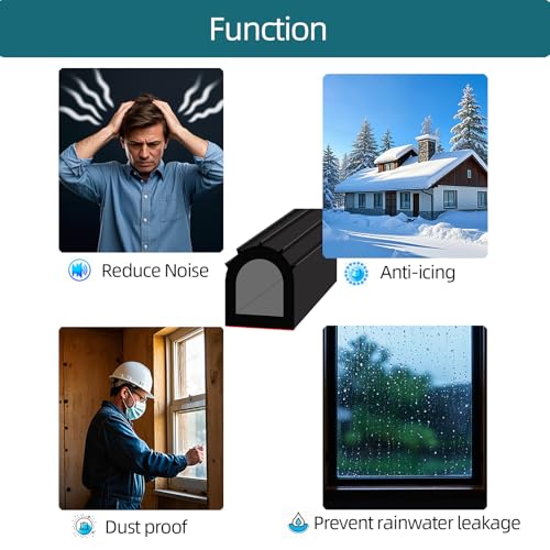 Tintvent D Shape EPDM Rubber Seal Strip, Self-Adhesive Rubber Weather Stripping for Boat, Auto, RV, Marine, Garage Doors/Window and More, W:1"; H:1.1"; L:20Feet - Image 5