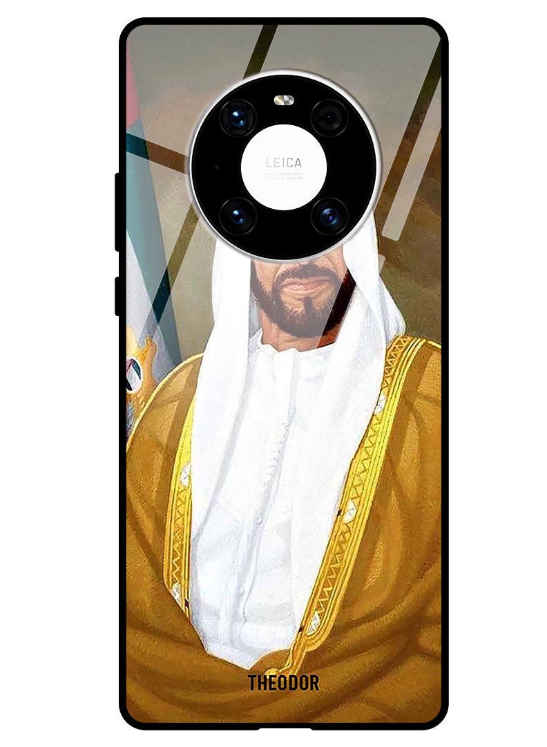 Theodor Protective Tempered Glass Case Cover HUAWEI MATE 40 PRO 5G  Sheikh Zayed Painting - Image 1