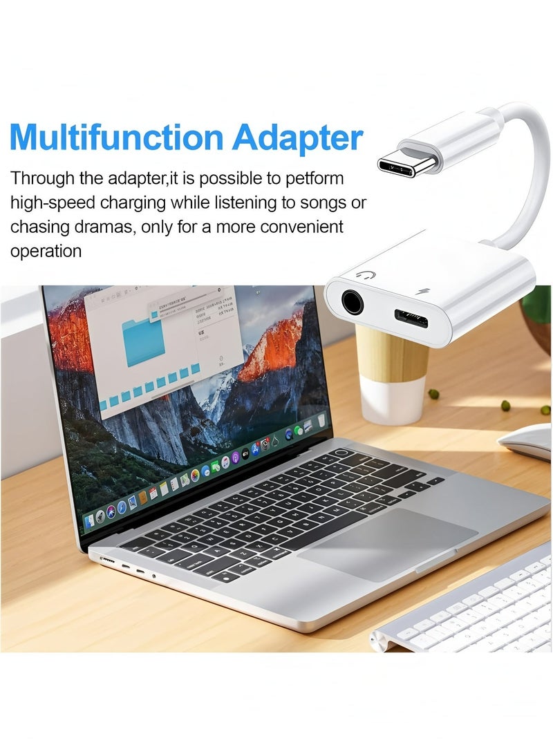 أبلينم محول سماعة رأس من USB C إلى 3.5 مم، سماعة أذن صوتية AUX 2 في 1 مع شحن PD لهاتف iPhone 16 Pro/Max/Plus/15، iPad Pro Air 5 4، Samsung Flip Fold S24 S23 Ultra/Plus/FE، Google Pixel 9/Pro/8، إلخ. - Image 4