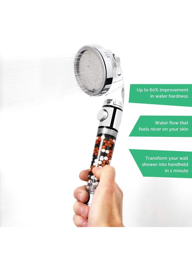 StoneStream Original EcoPower High Pressure Handhled Shower Head + Shower Filter + Wall Adapter Kit - Image 2