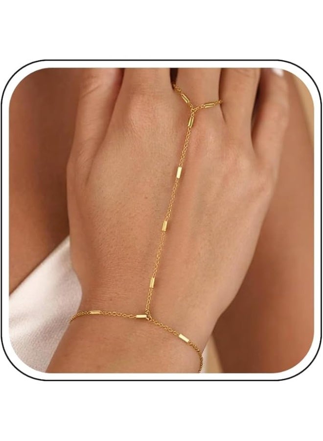 Luxuria Hand Chain Design: The hand chain pictured features small, sparkly links that add a touch of subtle elegance. - Image 2