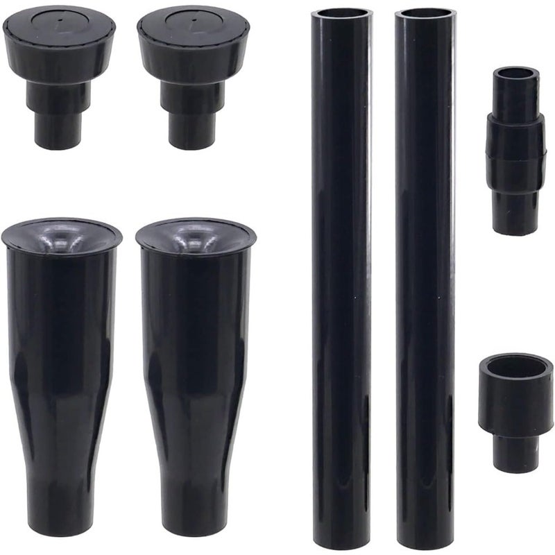Garden Fountain Nozzle Set, 8-Piece Water Spray Heads, Black, for Ponds and Tabletop Fountains, 2 Fountain Shaped Pond Pump Nozzles NS-16 size-S - Image 1
