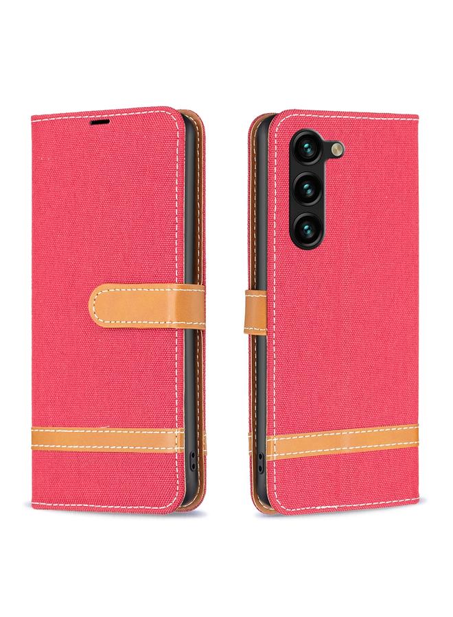 اس-توب جراب لهاتف Samsung Galaxy S23+ 5G، جراب هاتف جلدي من قماش الدنيم بلون كتلة اللون - Image 1