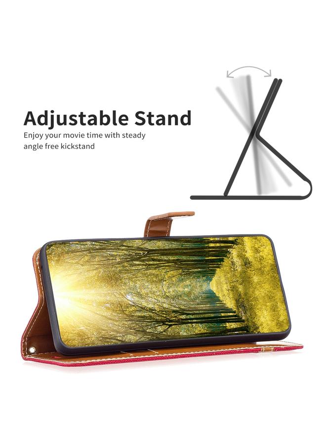 اس-توب جراب لهاتف Samsung Galaxy S23+ 5G، جراب هاتف جلدي من قماش الدنيم بلون كتلة اللون - Image 4