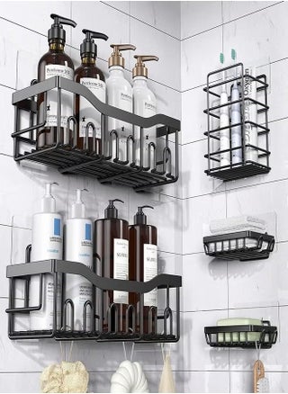 Shower Caddy 5 Pack, Adhesive Bathroom Organizer for Bathroom Storage Kitchen, No Drilling, Large Capacity, Rustproof Stainless Steel Bathroom Organizer Shelves for Inside Shower Rack - pzsku/ZE609570EA5D58013FA82Z/45/_/1736566880/a05b68d8-8287-4c48-b2dc-5206949cfeae